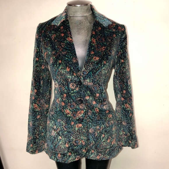 Vintage Jackets & Blazers - ‘70’s Vintage tour de force by Hathaway Patch Velvet Floral Blazer